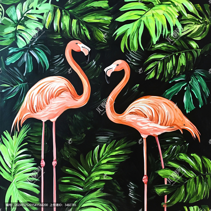 火烈鳥壁畫