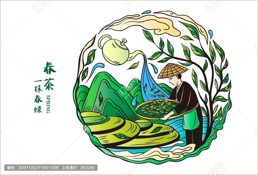 茶葉包裝插畫