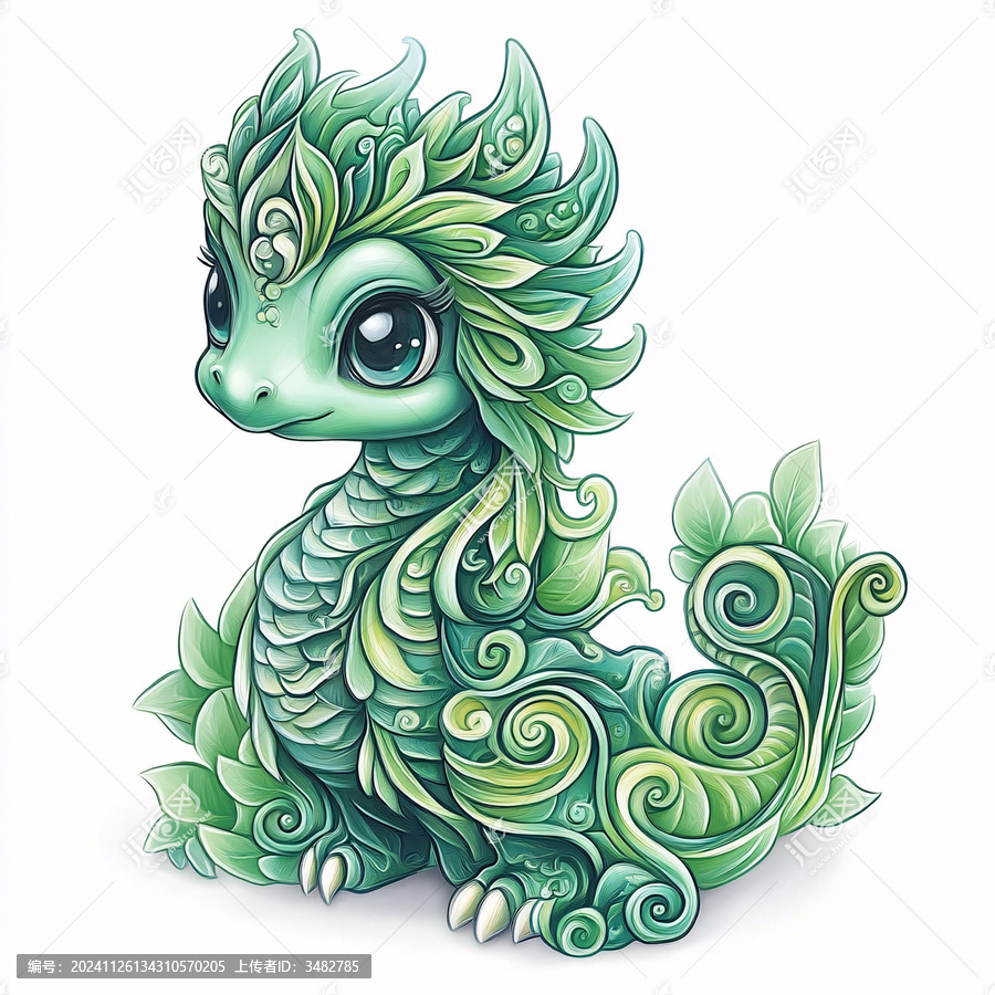 卡通可愛小青龍