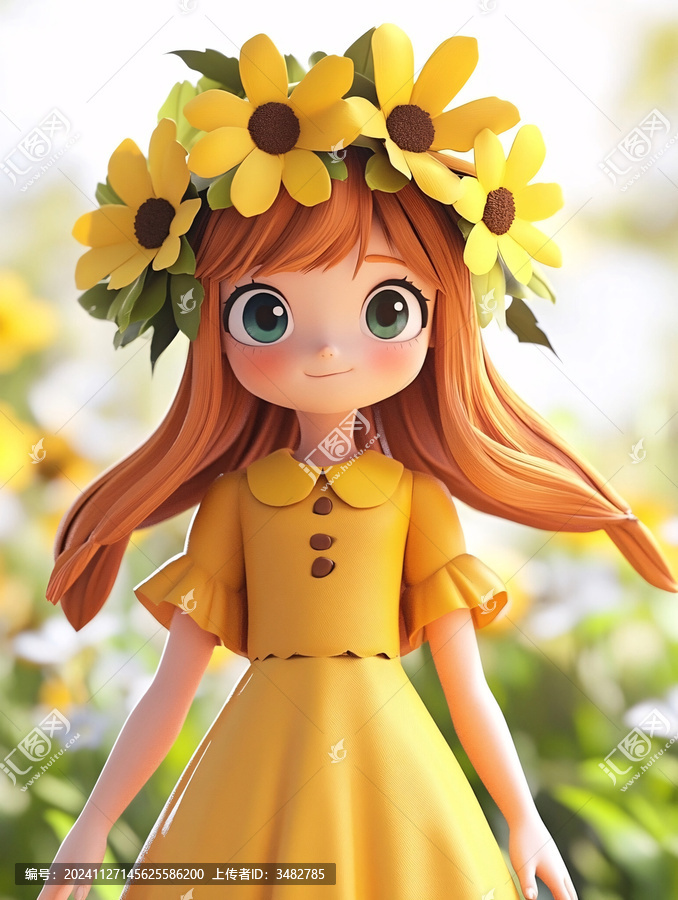 黃色系太陽花女孩換裝