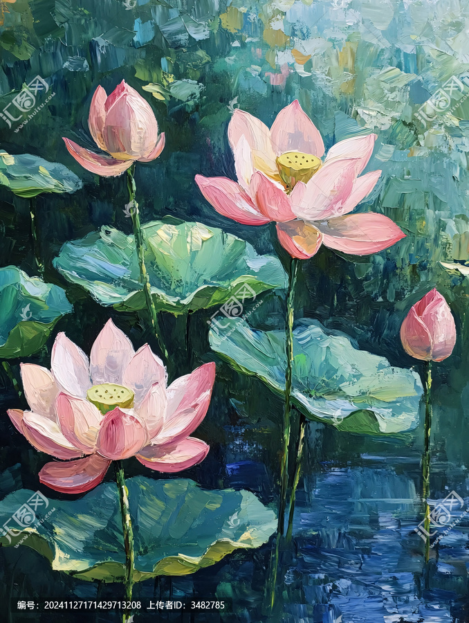 油畫(huà)荷花