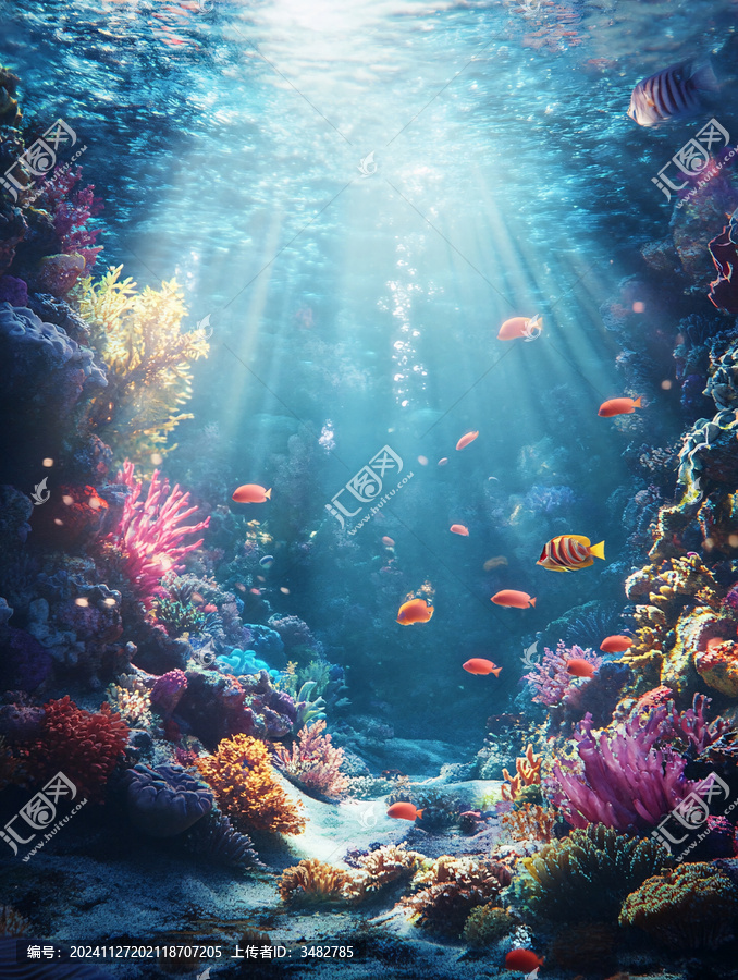 紋理海底世界夢幻藍(lán)色