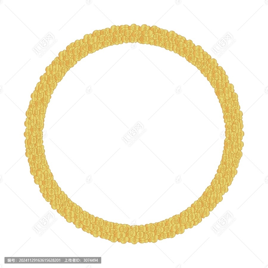 矢量傳統紋飾金色云環