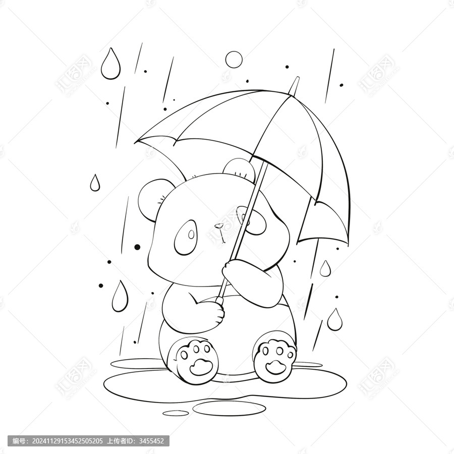 熊貓撐雨傘