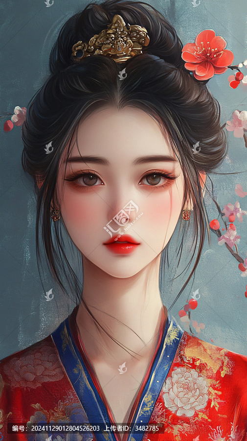 紅衣少女設(shè)計古風