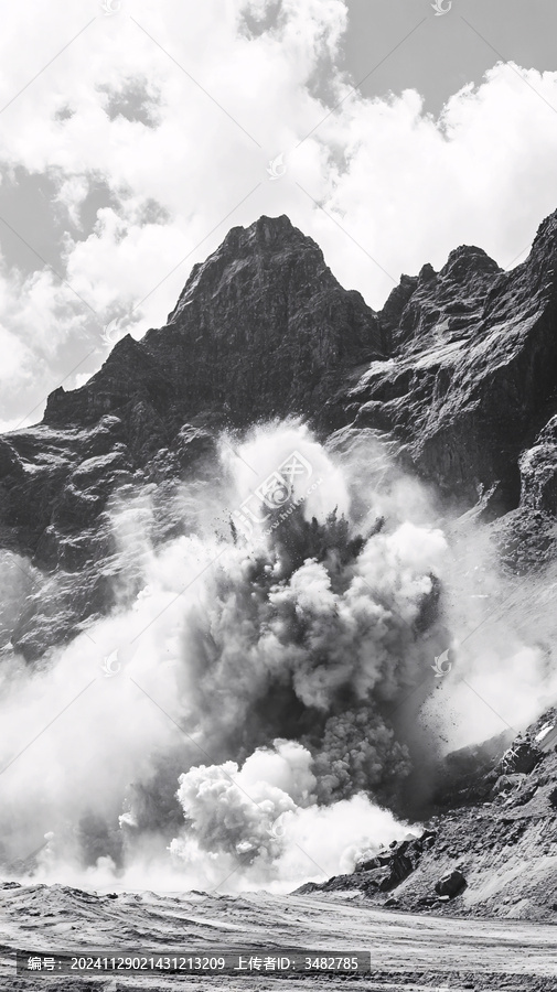 火山豎畫幅