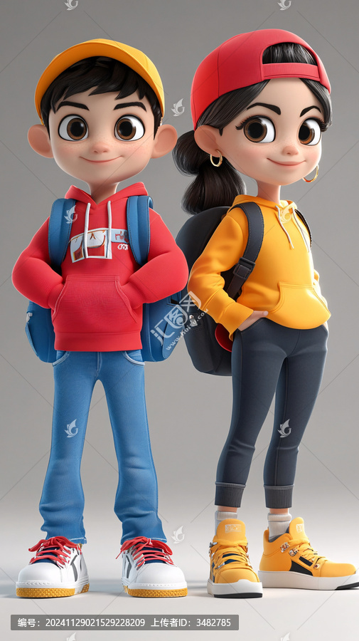 男孩女孩人物模型