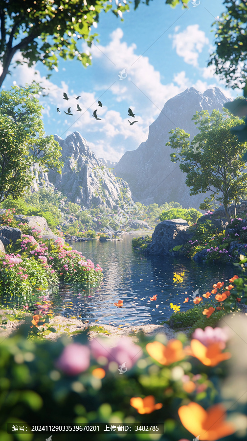唯美夢(mèng)幻花田場(chǎng)景