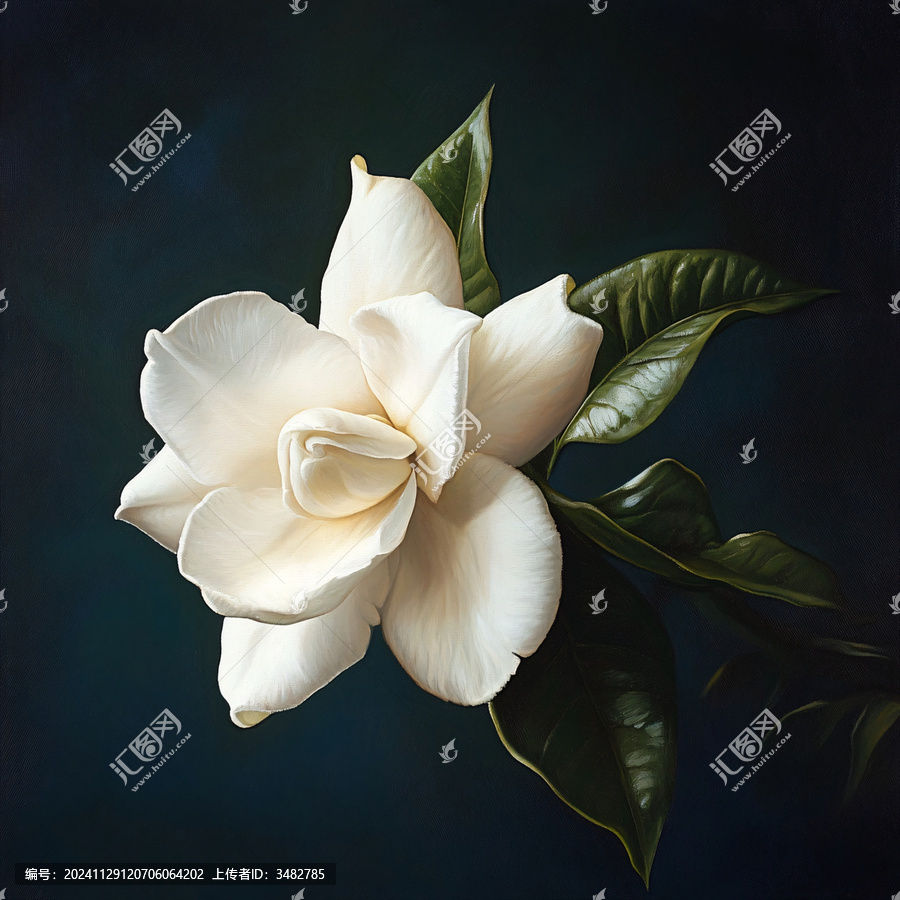 梔子花裝飾畫