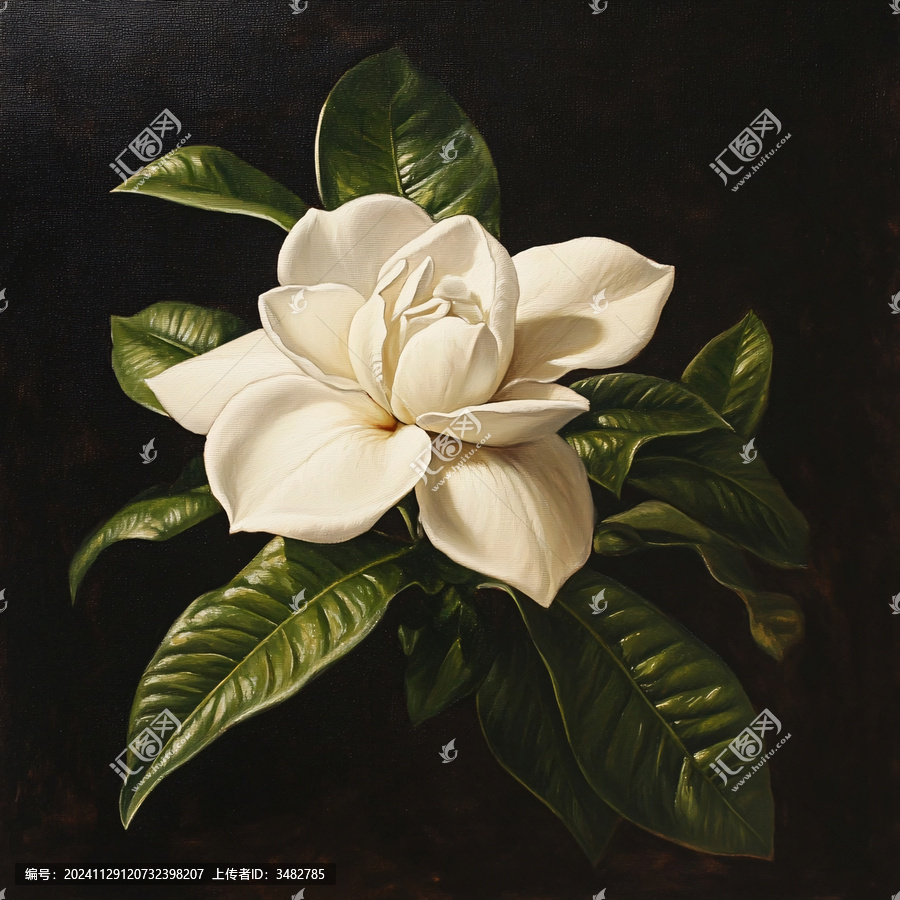 梔子花裝飾畫