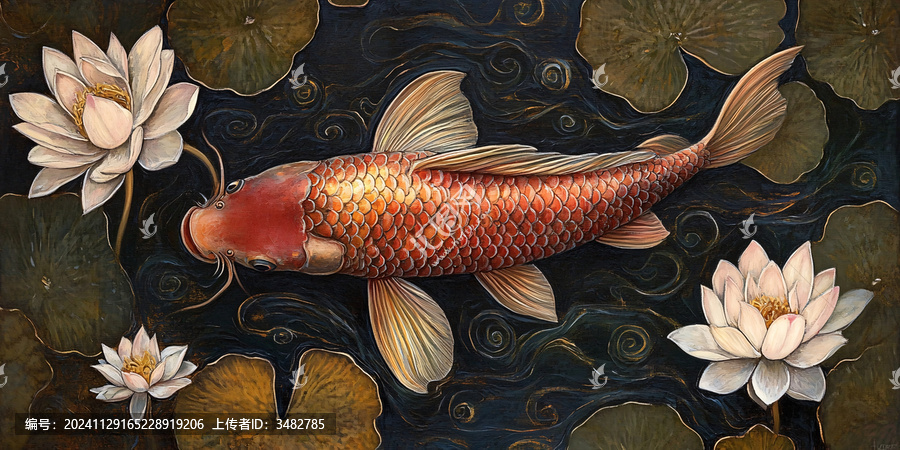 富貴鯉魚禪意