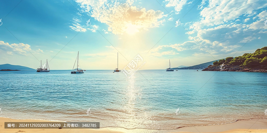 游艇美麗海島風(fēng)光