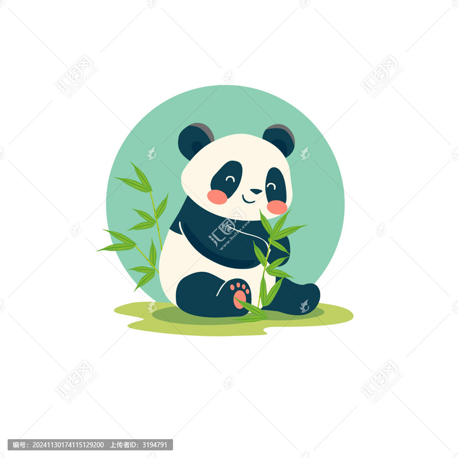熊貓卡通插畫