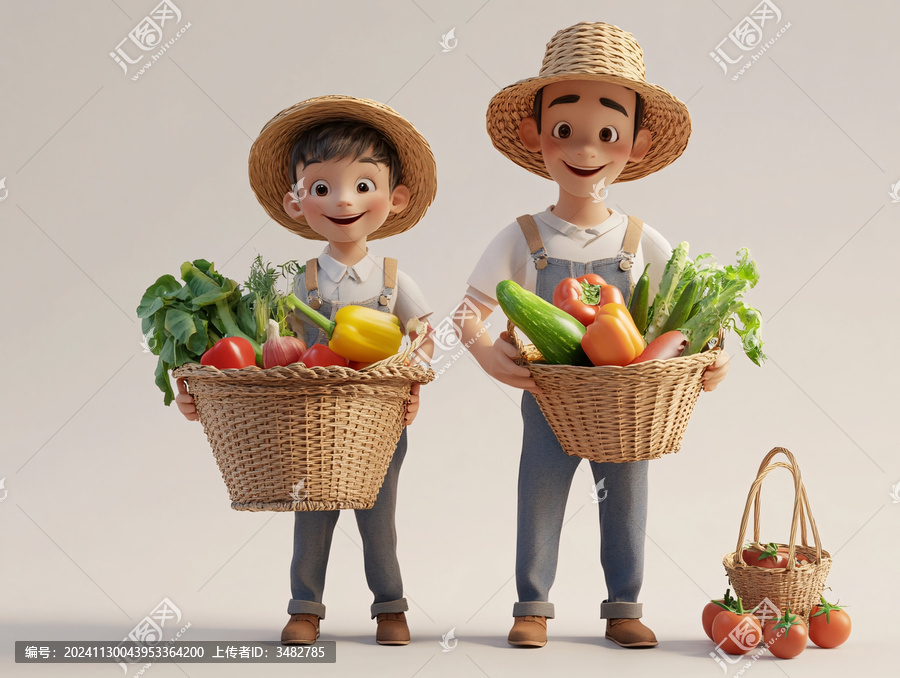抱著農(nóng)產(chǎn)品的人物
