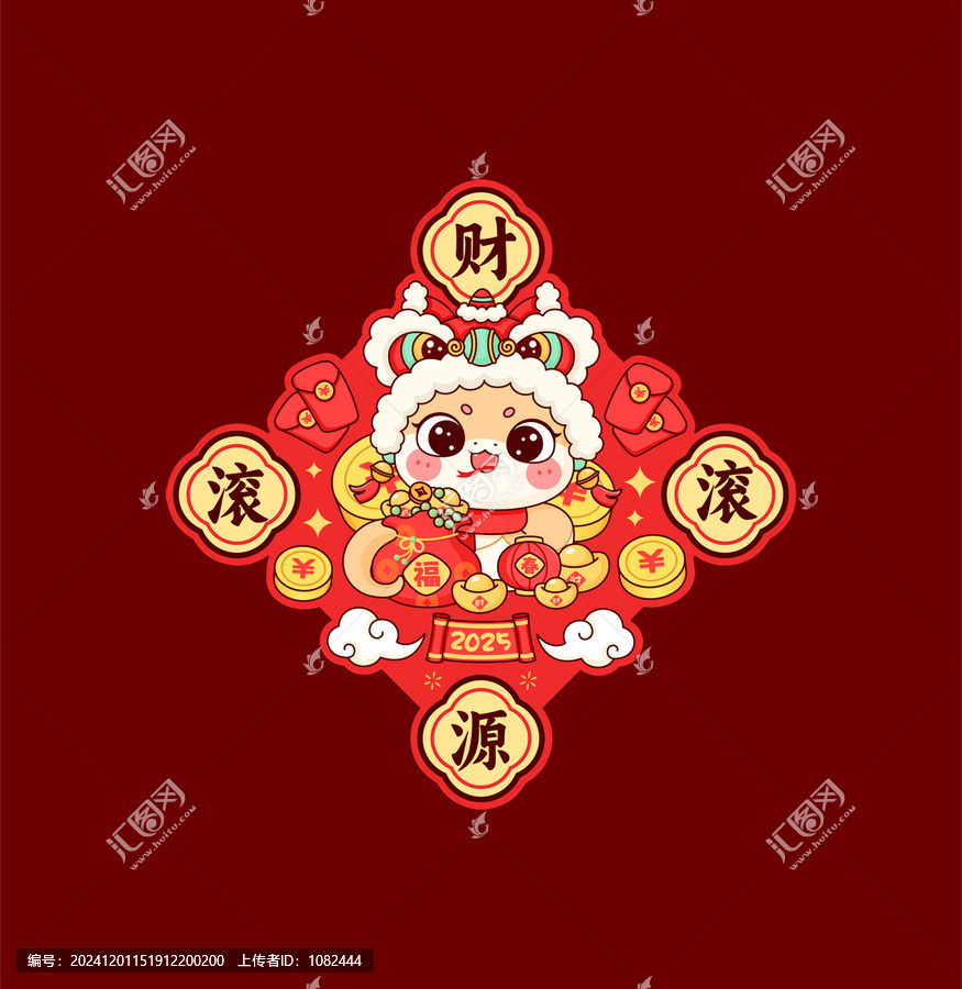 新年門貼卡通蛇年