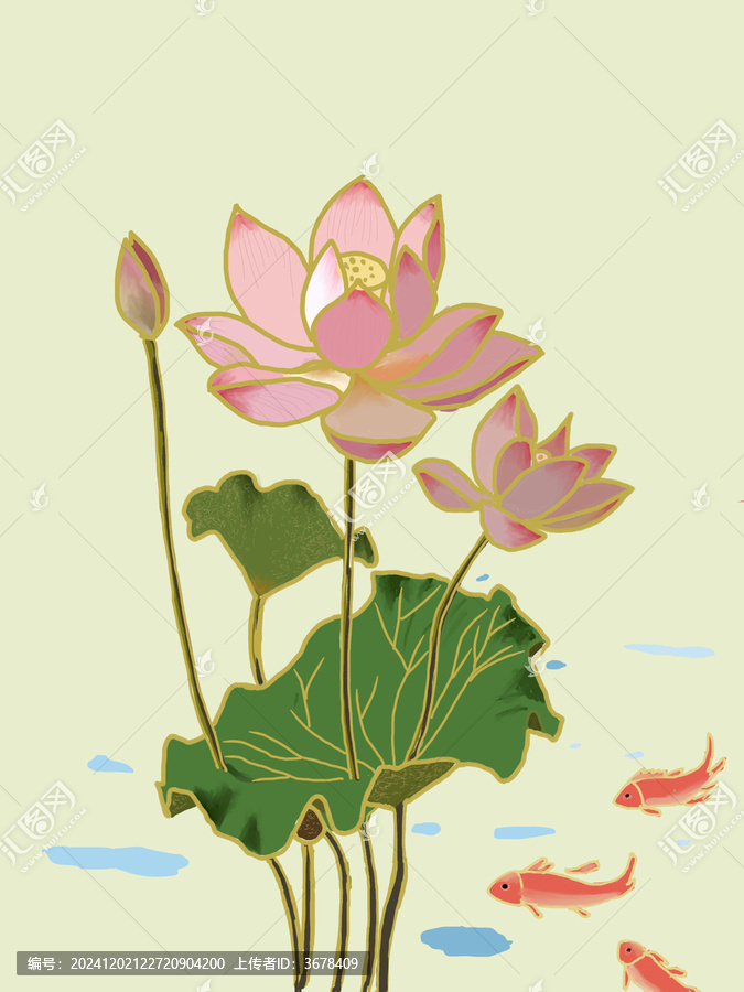 魚戲荷葉間