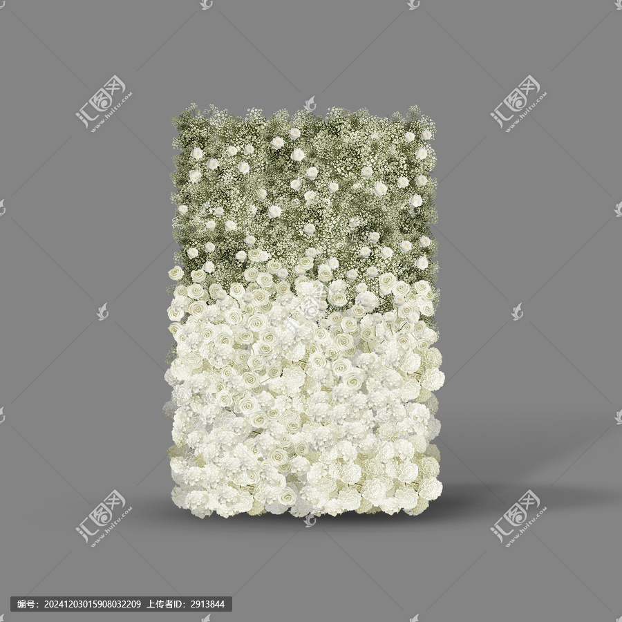 白綠花墻婚禮素材