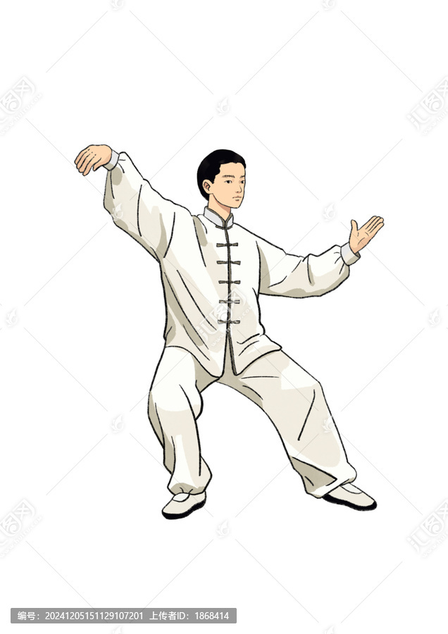 打太極人物運動插畫