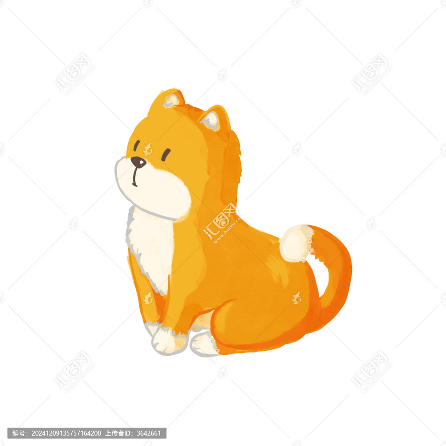 中華田園犬狗手繪插畫