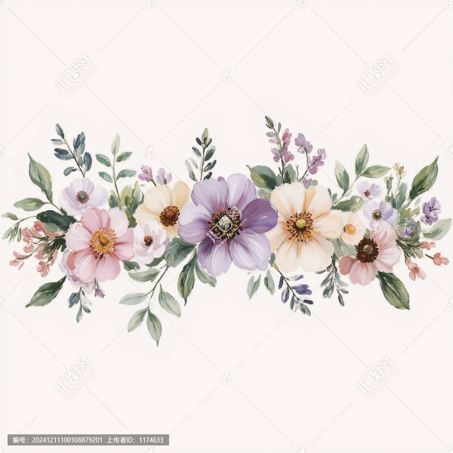 水彩暈染的花卉綺夢(mèng)