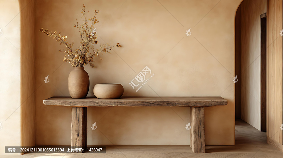 原木風(fēng)格實(shí)木長凳的室內(nèi)擺設(shè)