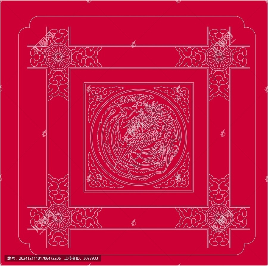 中式傳統(tǒng)建筑藻井圖案