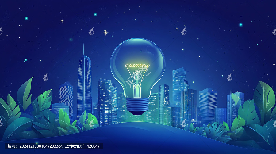 城市夜景創(chuàng)意燈泡