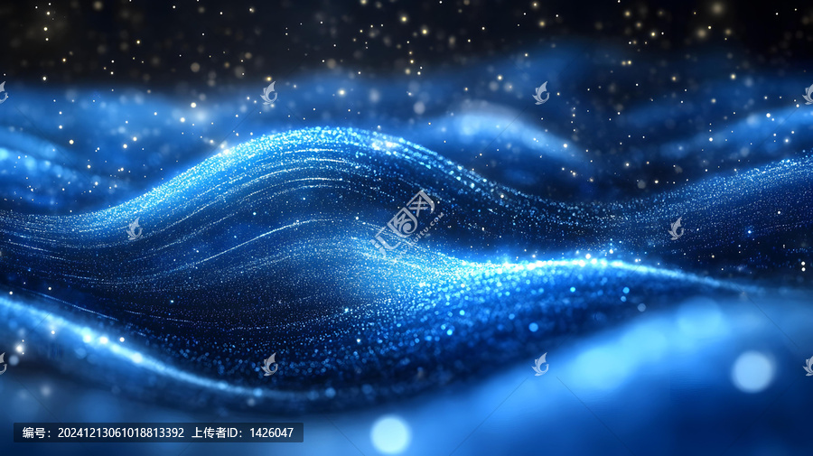 抽象藍色閃光波紋背景設計