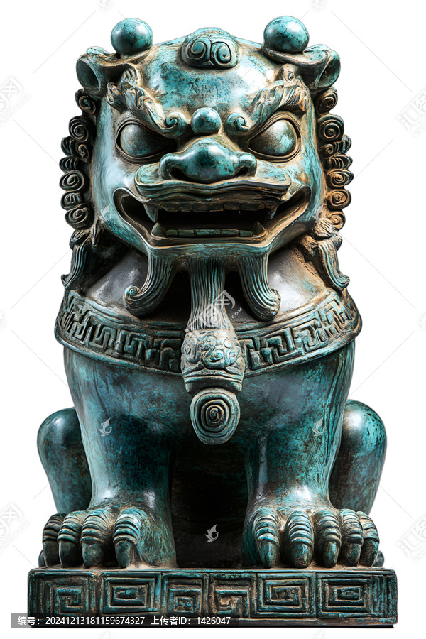 [免摳素材]中國古代青銅守護獅子雕像
