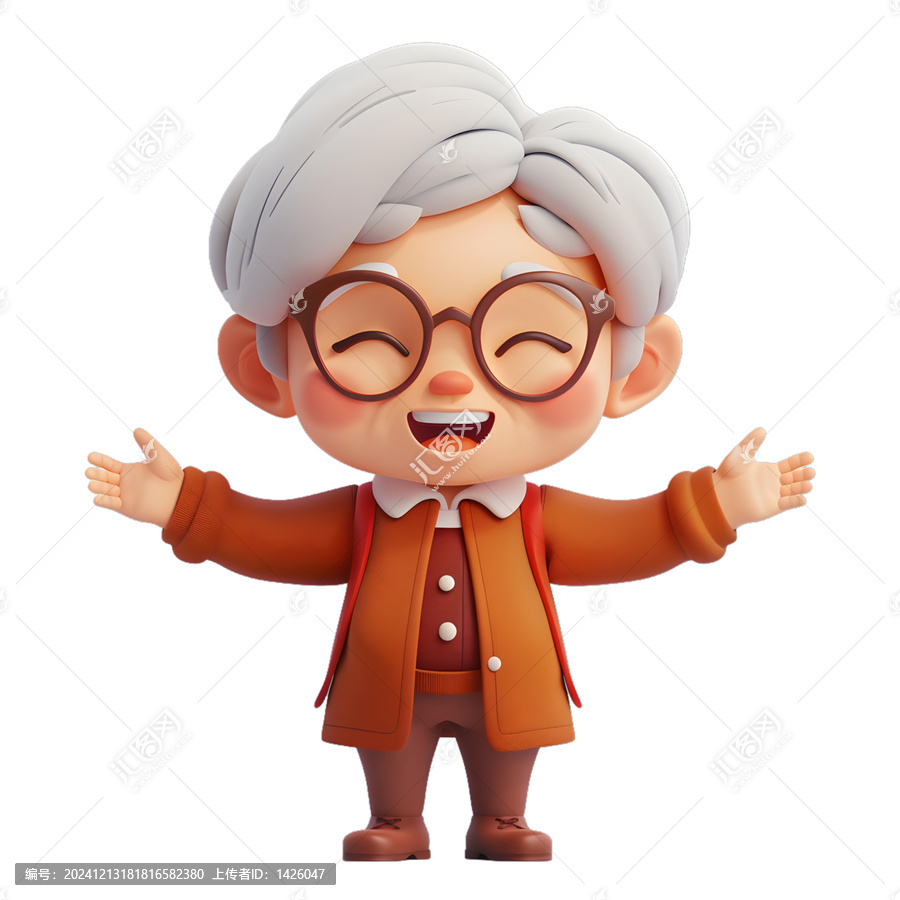 [免摳素材]3D老太太