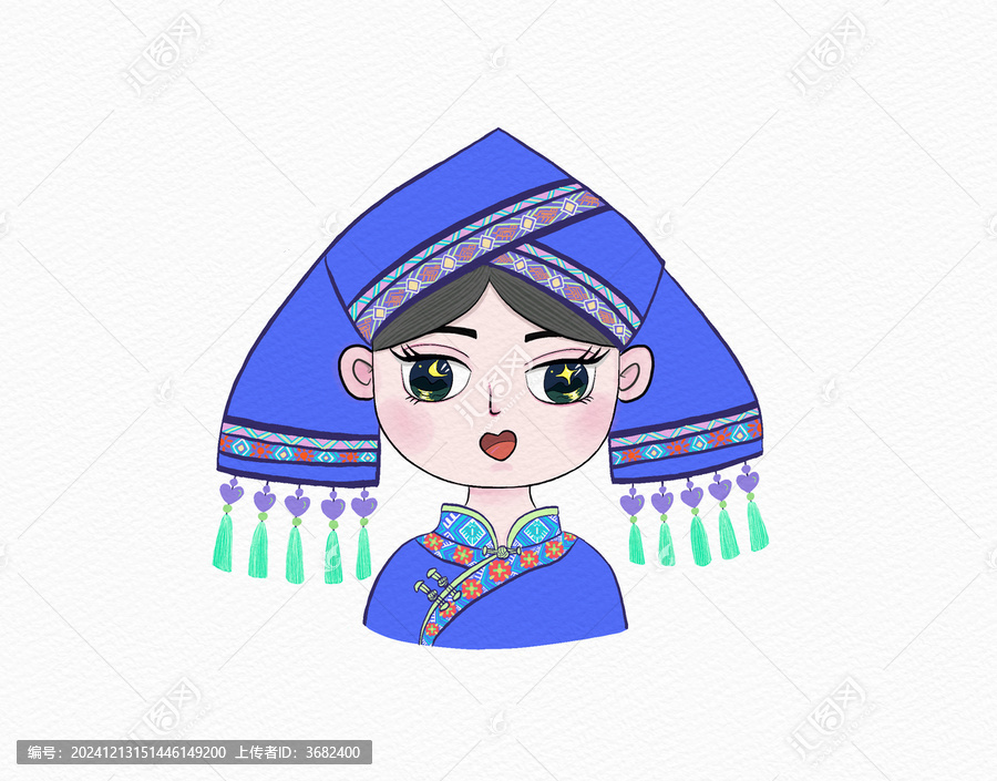 壯族姑娘卡通頭像