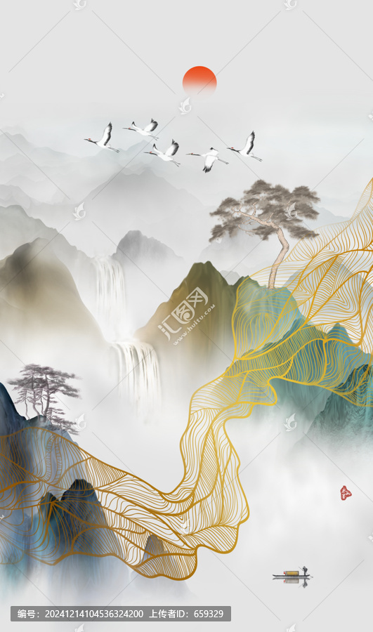 玄關(guān)山水畫
