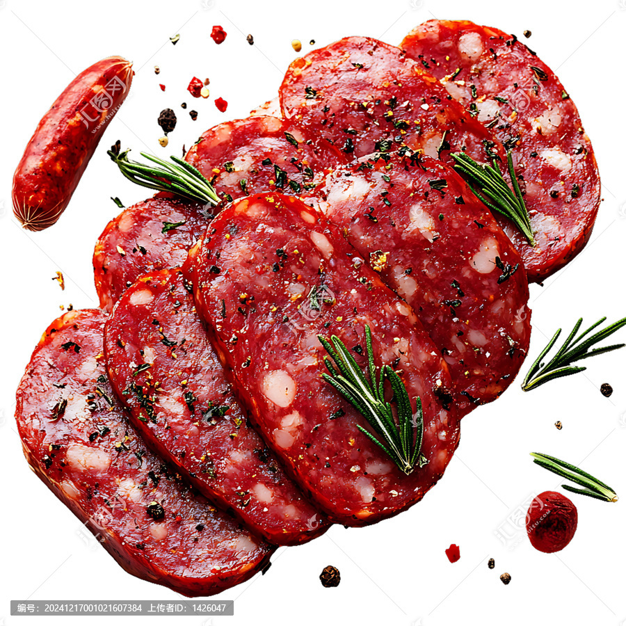 [免摳素材]香料和香草腌制臘腸片