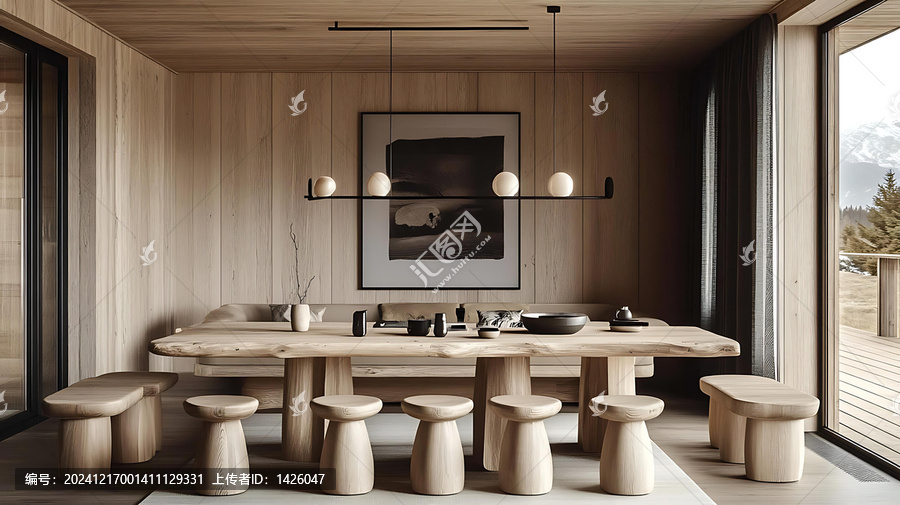 現(xiàn)代木質(zhì)餐廳的風(fēng)景