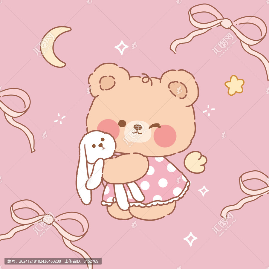 可愛小熊插畫