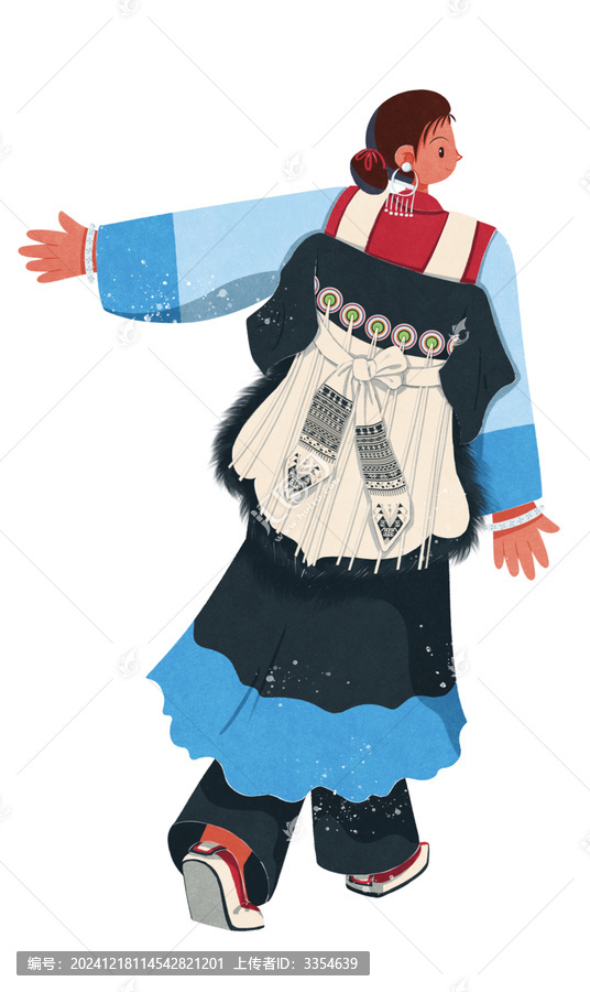 納西族女性特色服飾披星戴月服