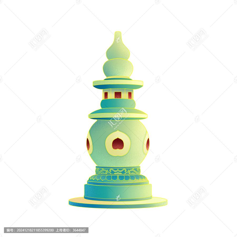 手繪國潮風(fēng)三潭印月元素