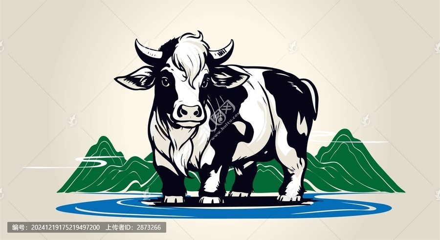 奶牛插畫