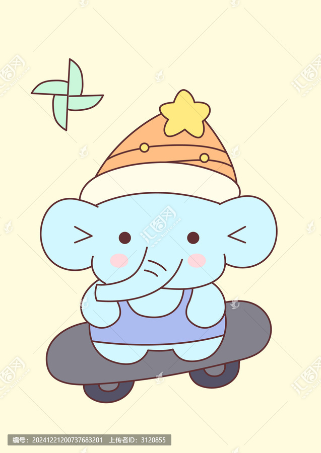 滑板大象