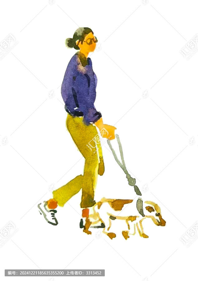 水彩人與動物