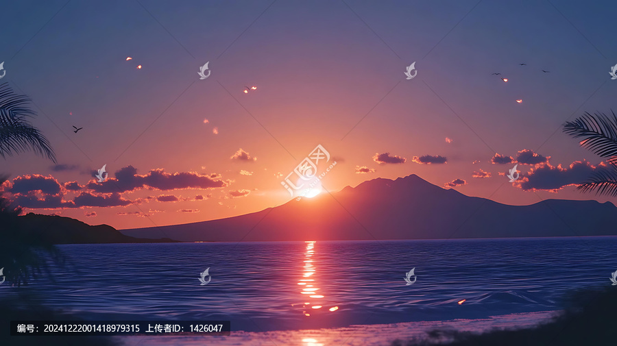 熱帶島嶼日落美景