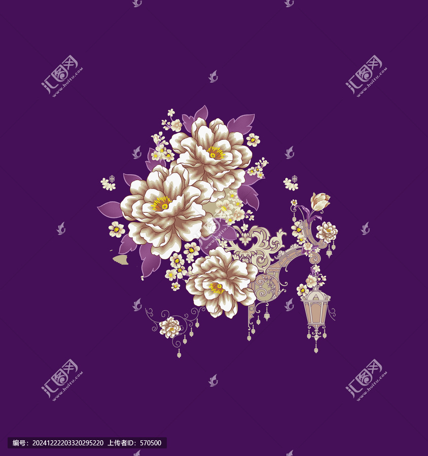 牡丹花卉紋樣
