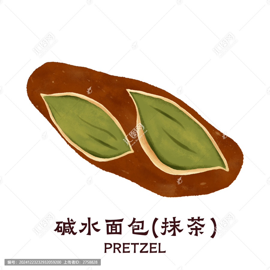 手繪堿水面包抹茶味