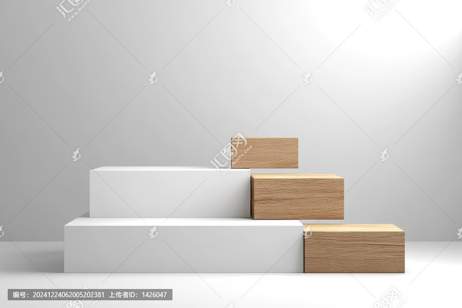現(xiàn)代簡約木質(zhì)與白色展示臺