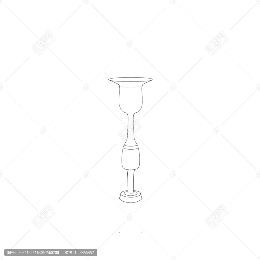 蛋殼黑陶高柄杯