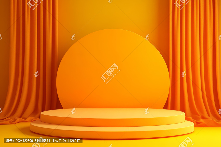 橙色幾何舞臺(tái)設(shè)計(jì)
