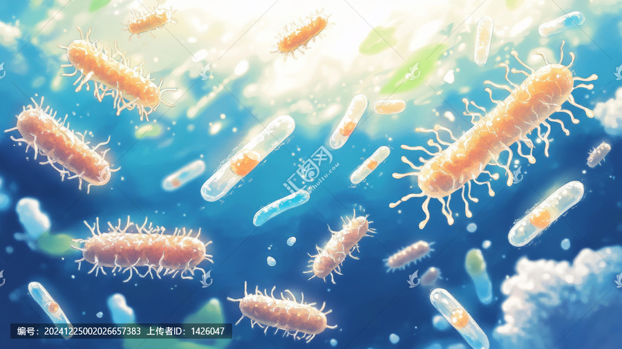 美麗水環(huán)境中的微生物圖