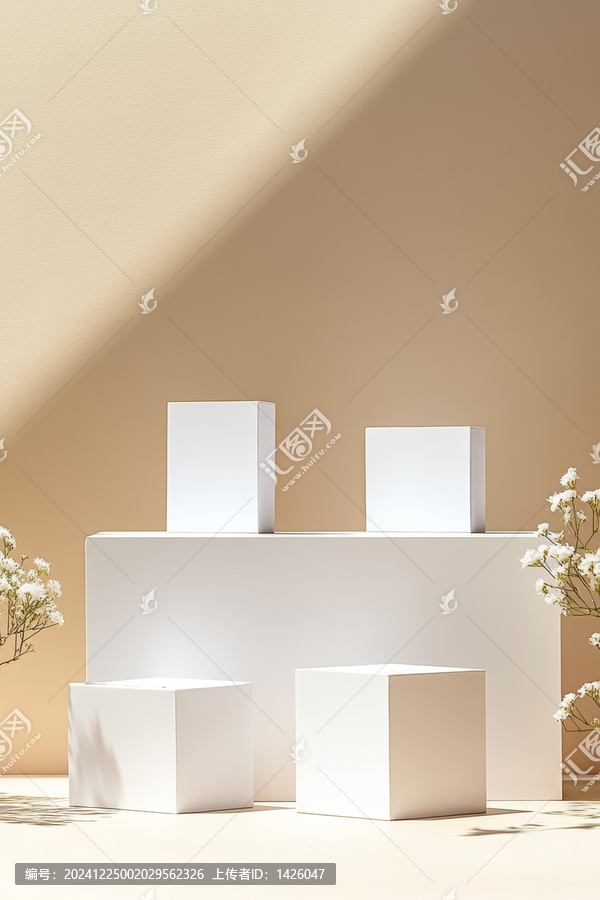 極簡白色展示臺場景