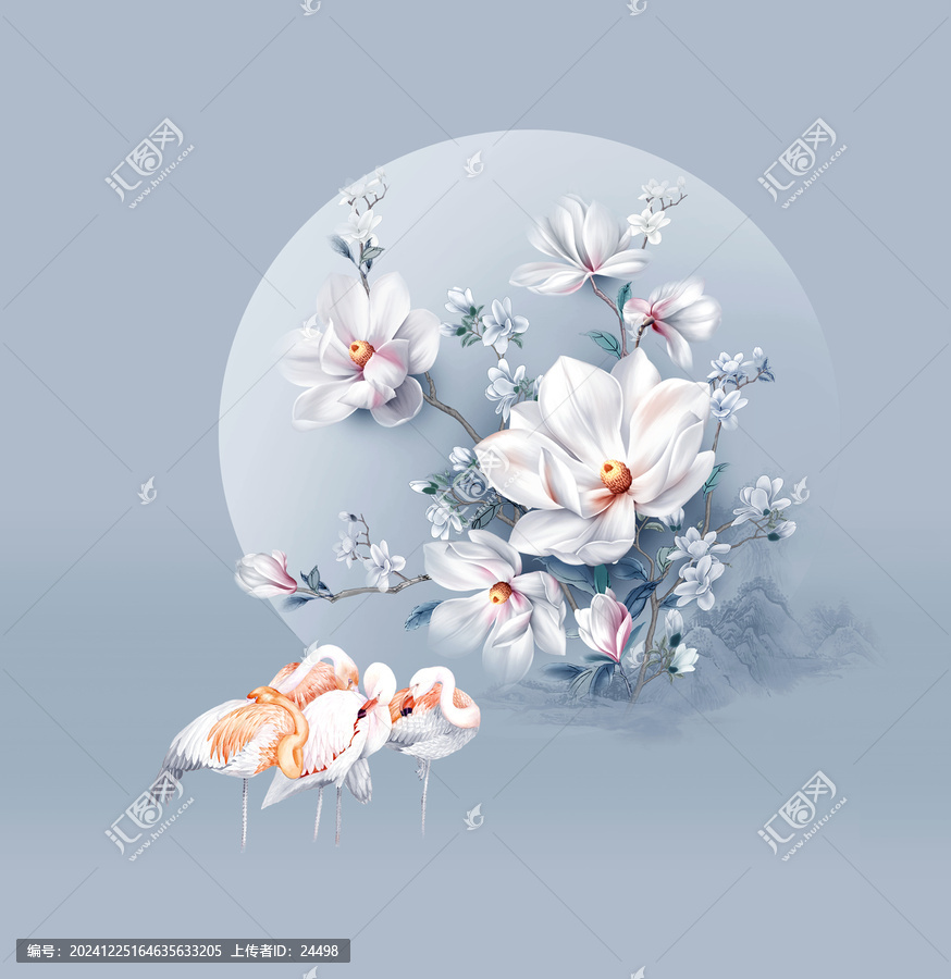 手繪牡丹花