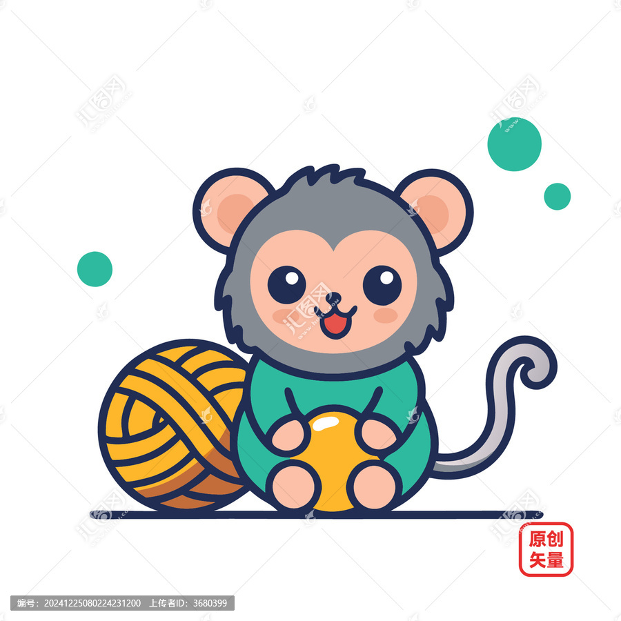 矢量插畫動物簡約卡通玩偶